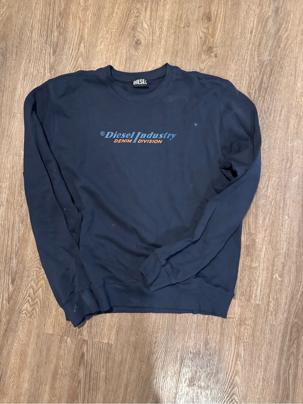 Diesel Navy Blue Logo Crew Sweatshirt